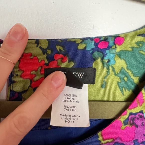 J. Crew Jules Ashbury Floral Silk Mini Shift Dress - Size 4 - Picture 6 of 7
